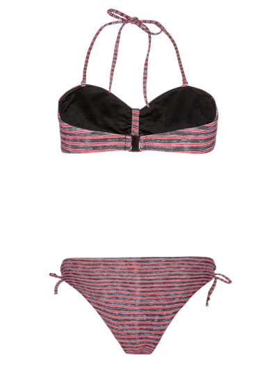 PRTBARBERA Striped bandeau bikini set