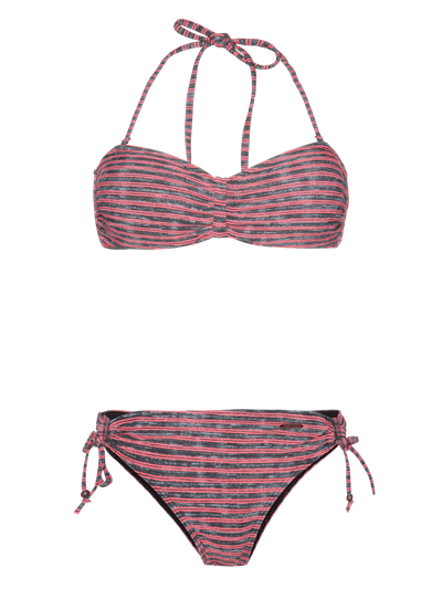 PRTBARBERA Striped bandeau bikini set