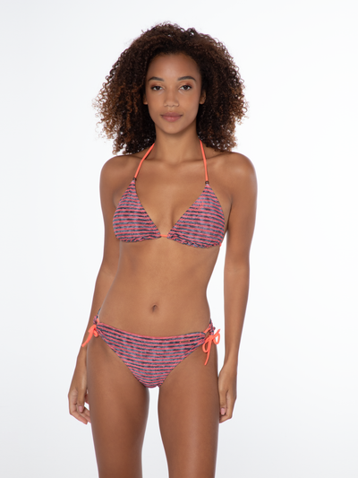 PRTMYSTICAL Striped triangle bikini set