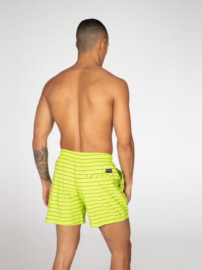 SHARIF Striped short swim shorts