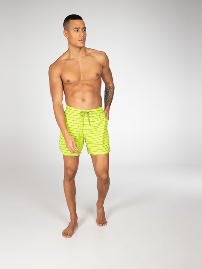 SHARIF Striped short swim shorts