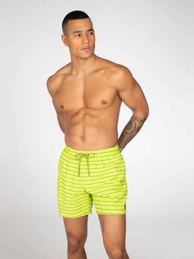 SHARIF Striped short swim shorts