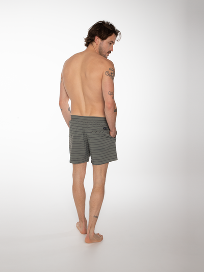 SHARIF Striped short swim shorts