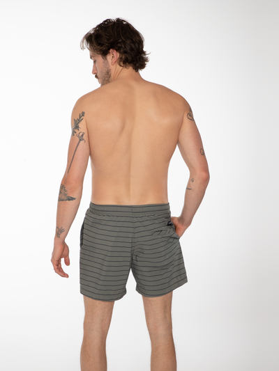 SHARIF Striped short swim shorts