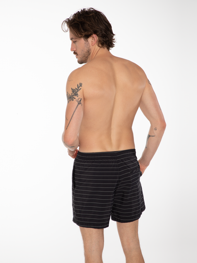 SHARIF Striped short swim shorts