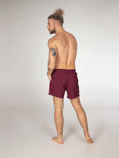 SHARIF Striped short swim shorts