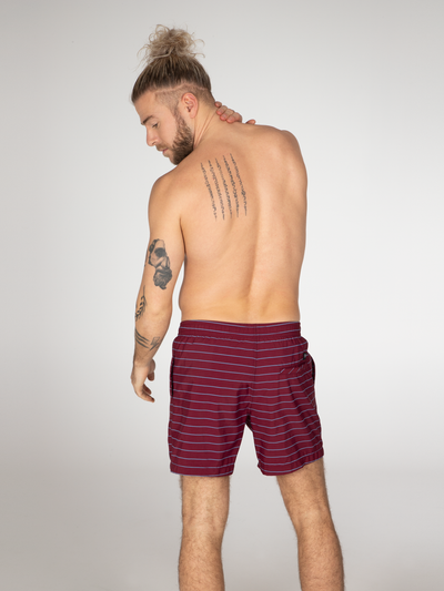SHARIF Striped short swim shorts