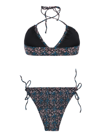 PRTAlya Blumen Bandeau-Bikini-Set