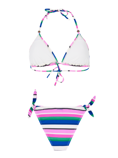 PRTCaley Gestreifter Triangel-Bikini-Set