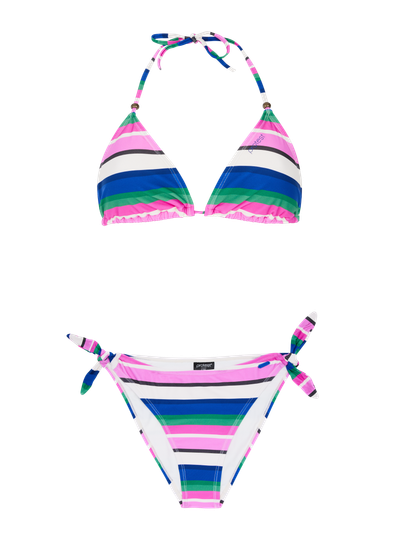 PRTCaley Gestreifter Triangel-Bikini-Set