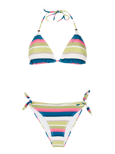 PRTCaley Gestreifter Triangel-Bikini-Set