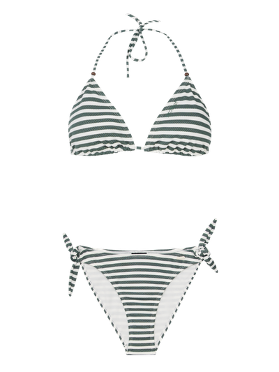 PRTEvans Gestreifter Triangel-Bikini-Set