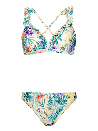 PRTAMBESIA Floral triangle bikini set