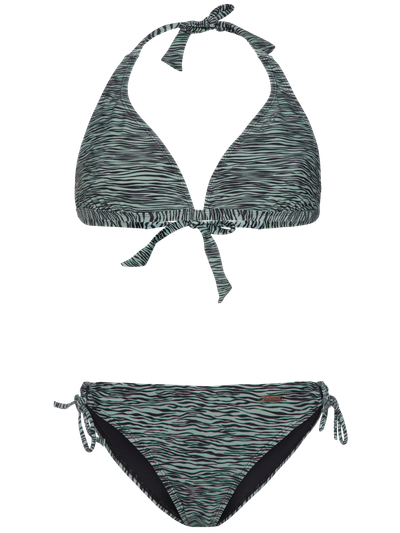 PRTADMIRER Zebra halter neck bikini set