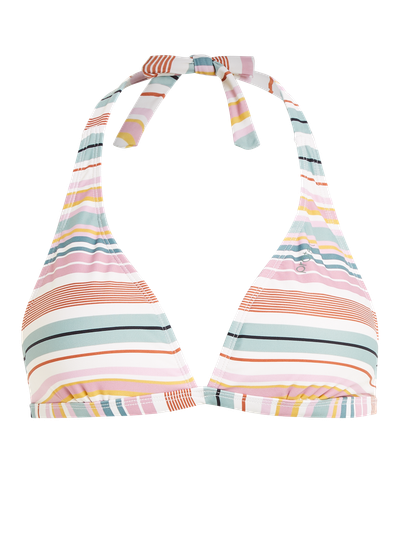 MIXJANEIRO 23 Striped halter bikini top