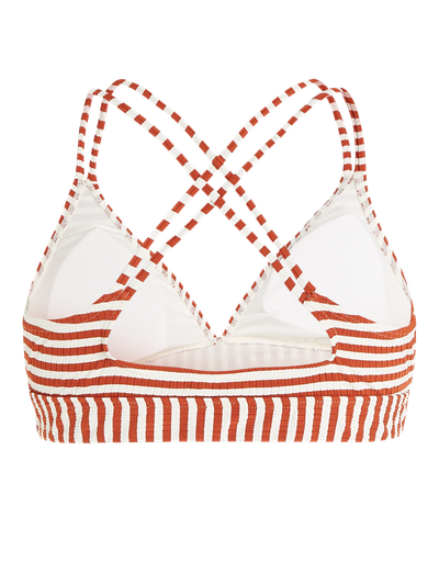 MIXMAKARA Striped triangle bikini top