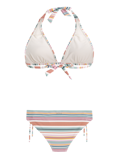 PRTADMIRER 23 Striped halter neck bikini set