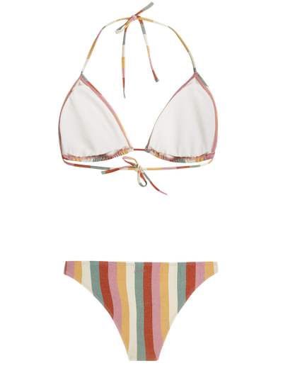 PRTPIKE Striped triangle bikini set