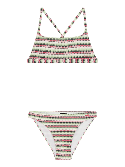 PRTMAE JR Striped bralette bikini set