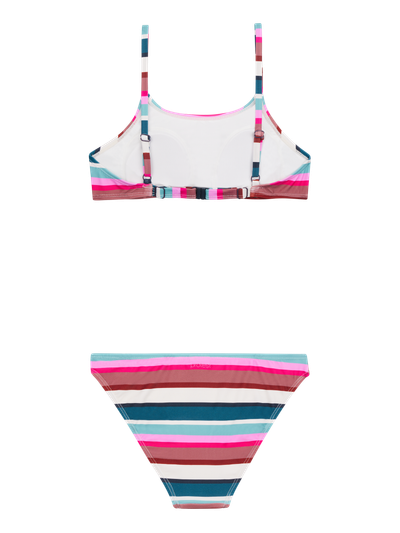 PRTJONOI JR Gestreifter Bralette-Bikini-Set
