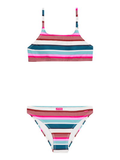 PRTJONOI JR Gestreifter Bralette-Bikini-Set