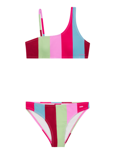 PRTFEE JR Striped bandeau bikini set