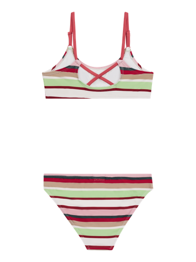 PRTMEL JR Striped bralette bikini set