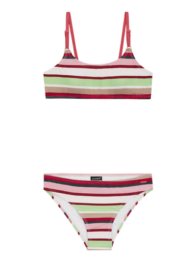 PRTMEL JR Striped bralette bikini set