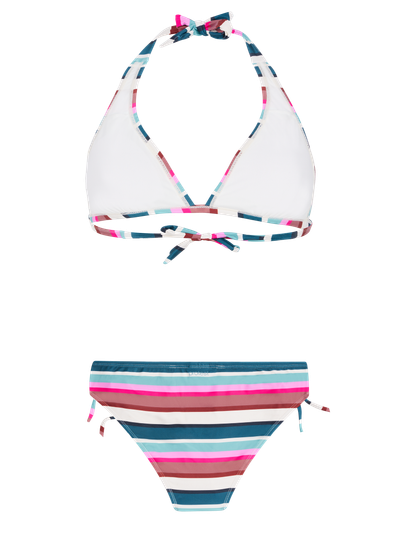 PRTADMIRER 24 Gestreifter Neckholder-Bikini-Set