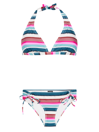 PRTADMIRER 24 Gestreifter Neckholder-Bikini-Set