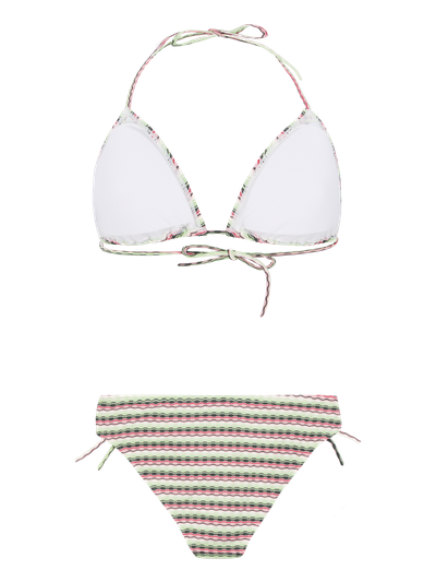 PRTNADINE Striped triangle bikini set