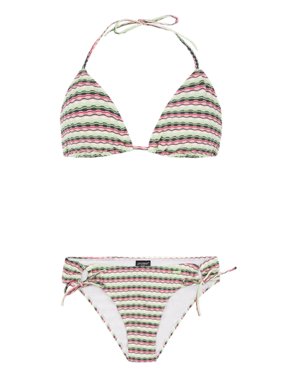 PRTNADINE Striped triangle bikini set