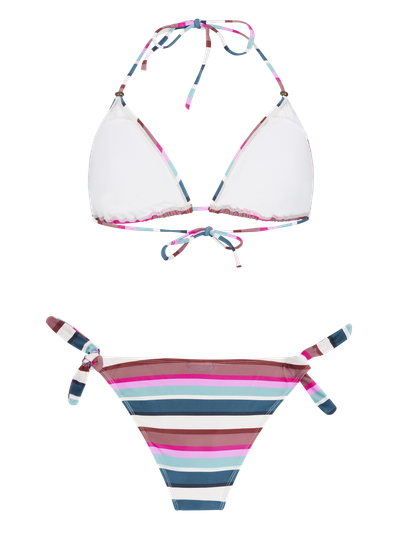 PRTBANDITA Striped triangle bikini set