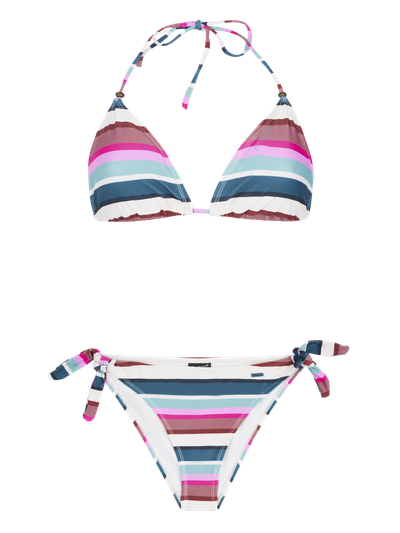 PRTBANDITA Striped triangle bikini set