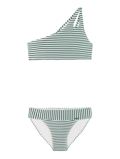 PRTGogo JR Striped one shoulder bikini set