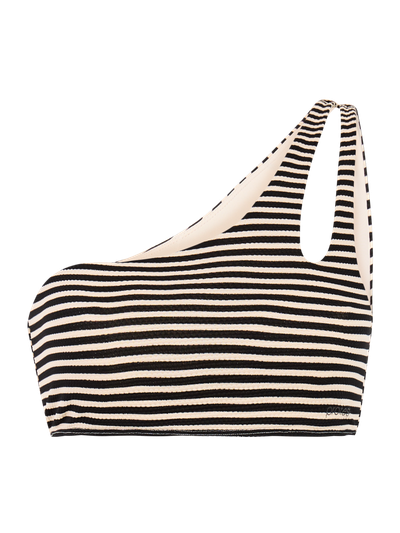 MIXMarlee Striped one shoulder bandeau bikini top