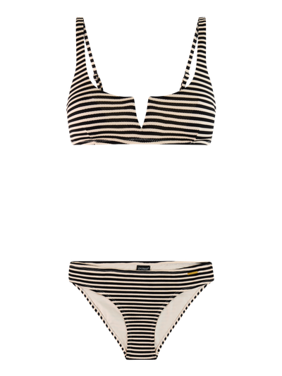 PRTBurst Striped bralette bikini set