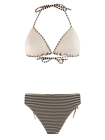 PRTMatch Gestreifter Triangel-Bikini-Set