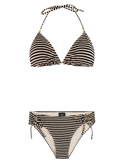 PRTMatch Gestreifter Triangel-Bikini-Set
