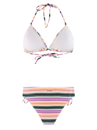 PRTMatch Striped triangle bikini set