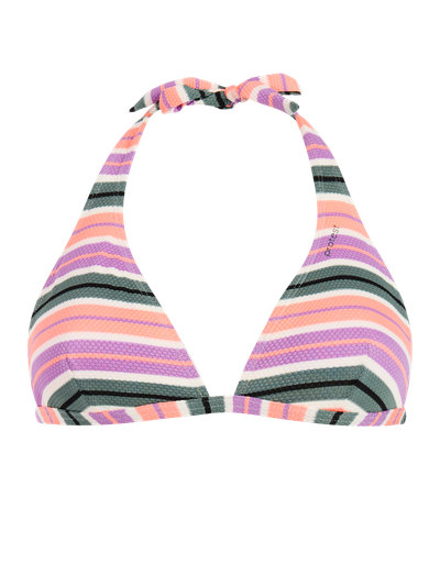 MIXJaneiri Striped halter bikini top