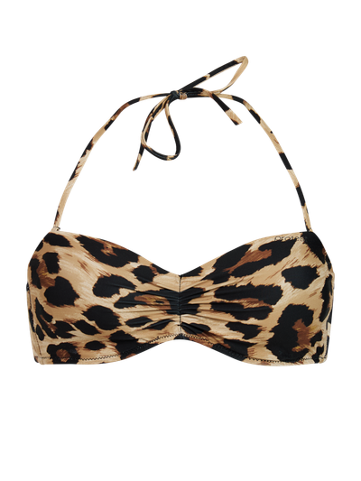 MIXLeslie Leopard-Bandeau-Bikini-Oberteil