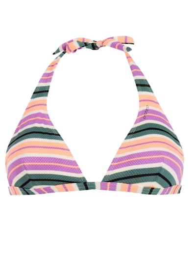 PRTAdmirer Striped halter neck bikini set
