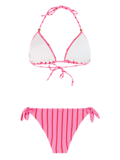 PRTEvans Gestreifter Triangel-Bikini-Set