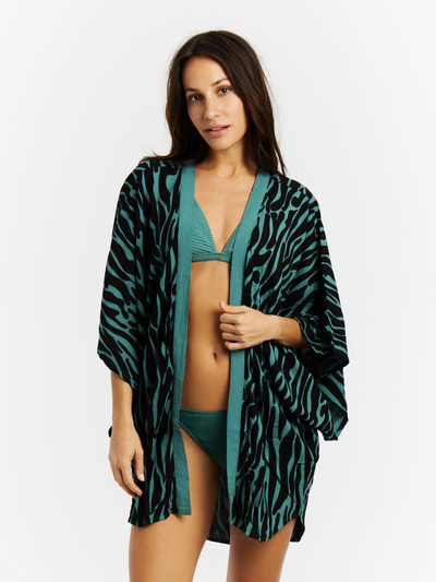 PRTFade Zebra beach kimono