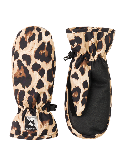 PRTEvino JR Leopard ski mittens