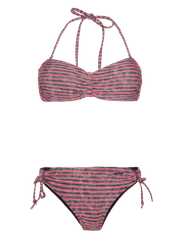 PRTBARBERA Striped bandeau bikini set