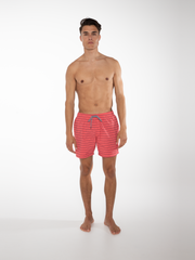 SHARIF Striped short swim shorts