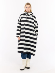 PRTLaugh Striped outdoor rain poncho
