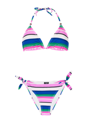 PRTCaley Gestreifter Triangel-Bikini-Set